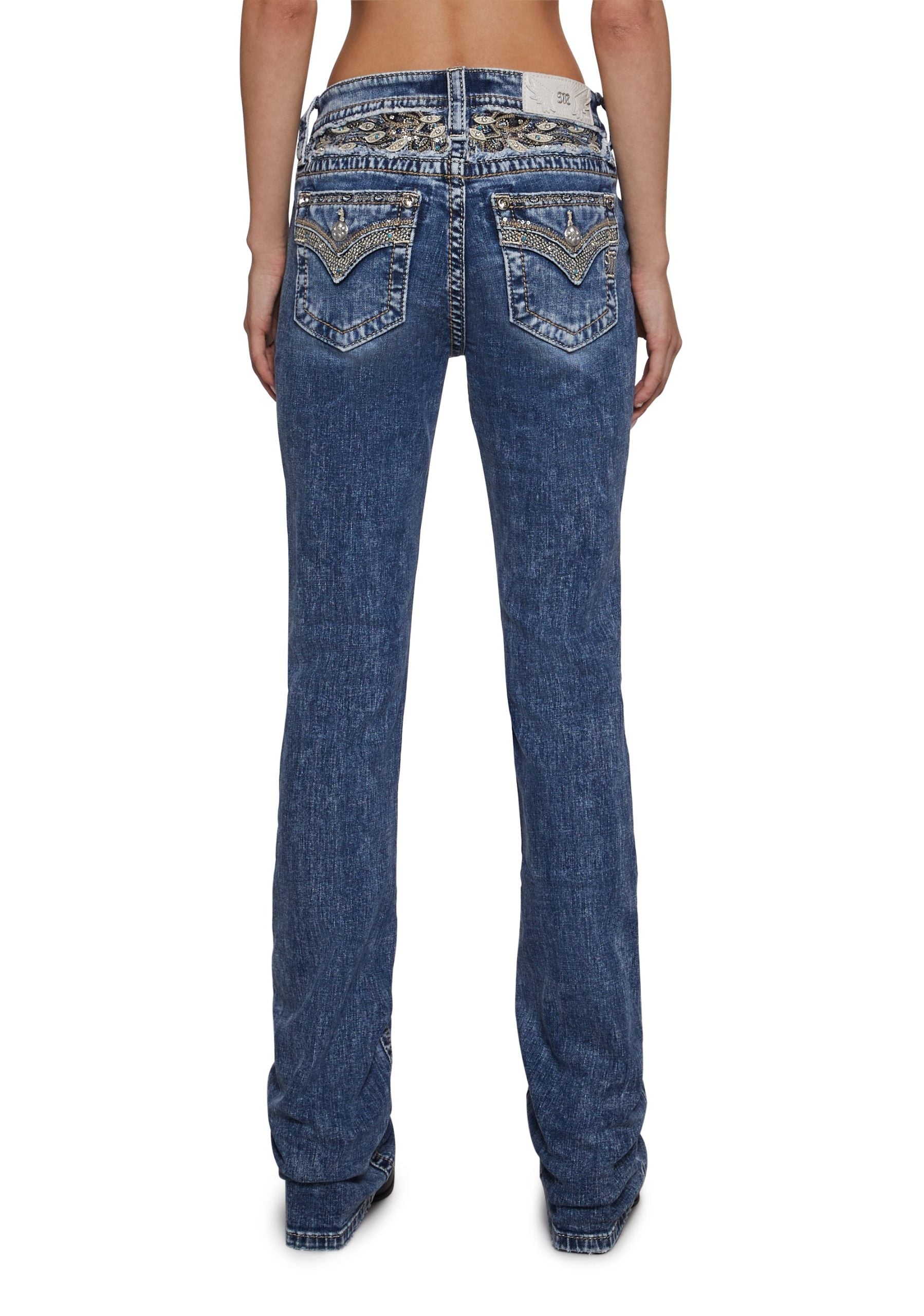 34″ Mid Rise Denim Jeans