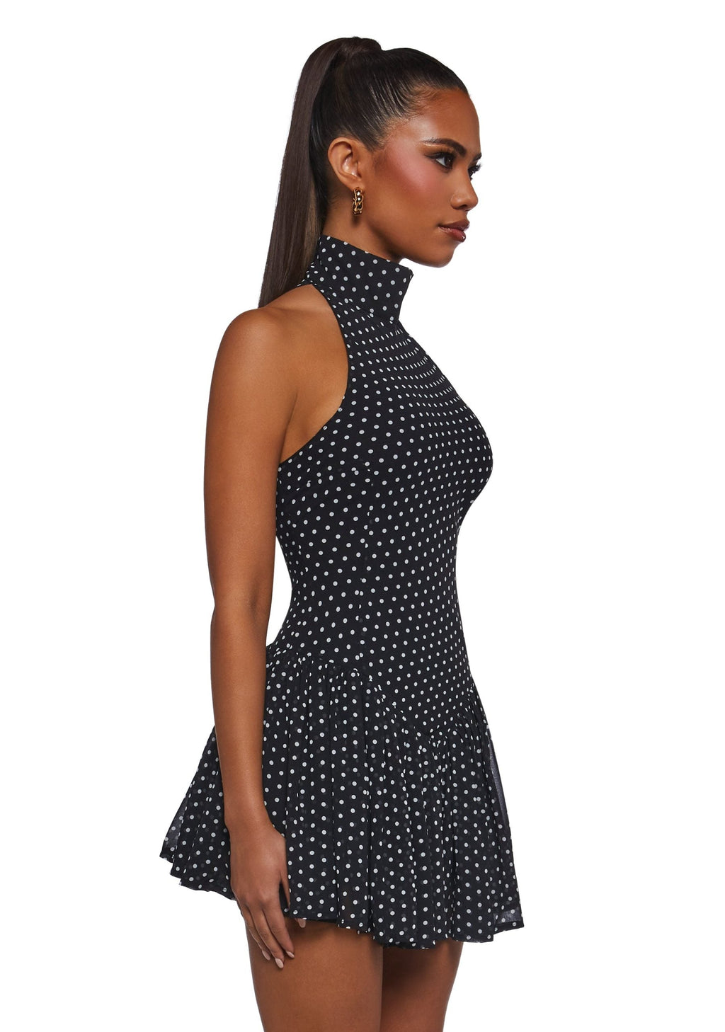 Main Character Polka Dot Dress – Black