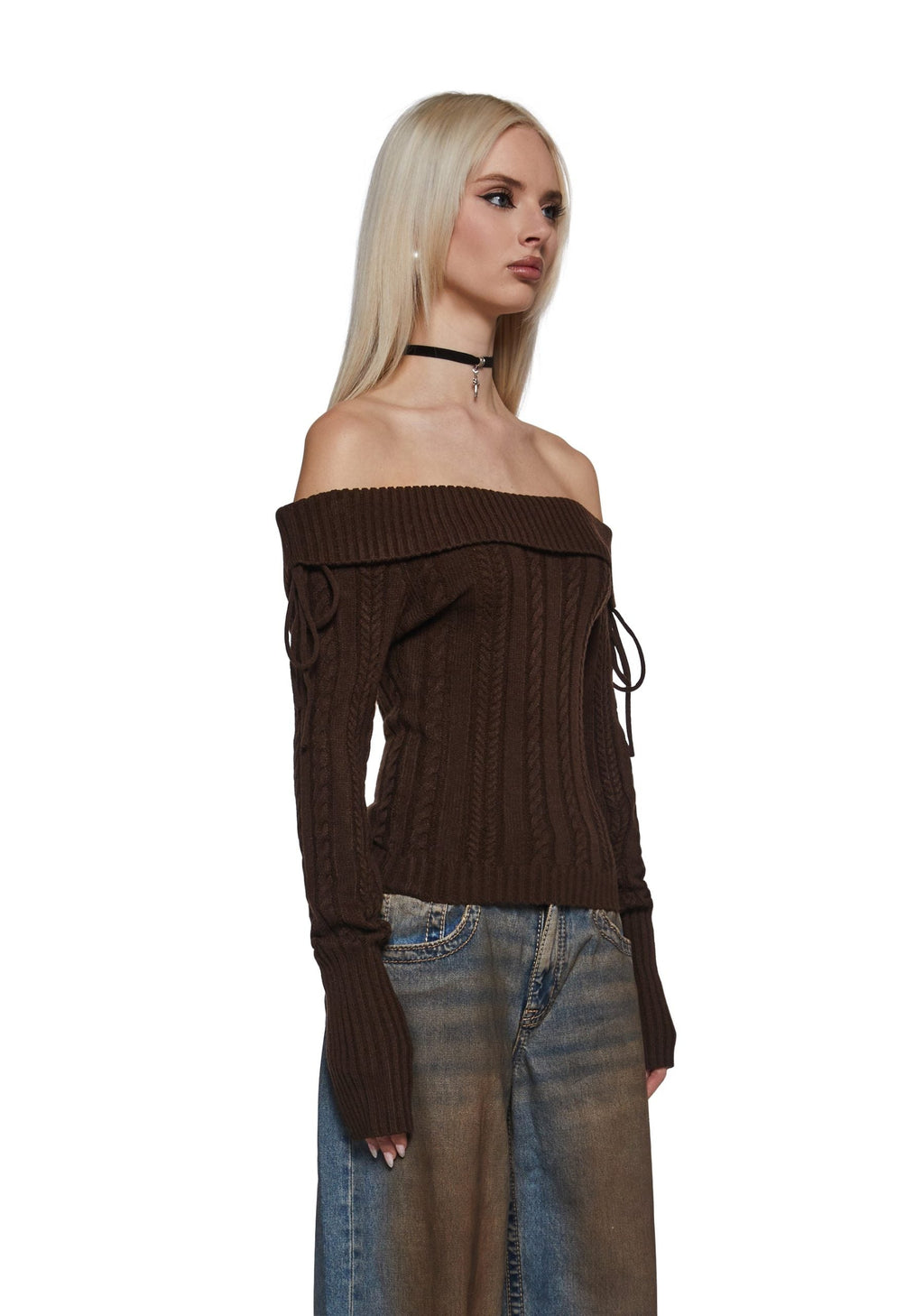 Deep Thoughts Long Sleeve Top – Brown