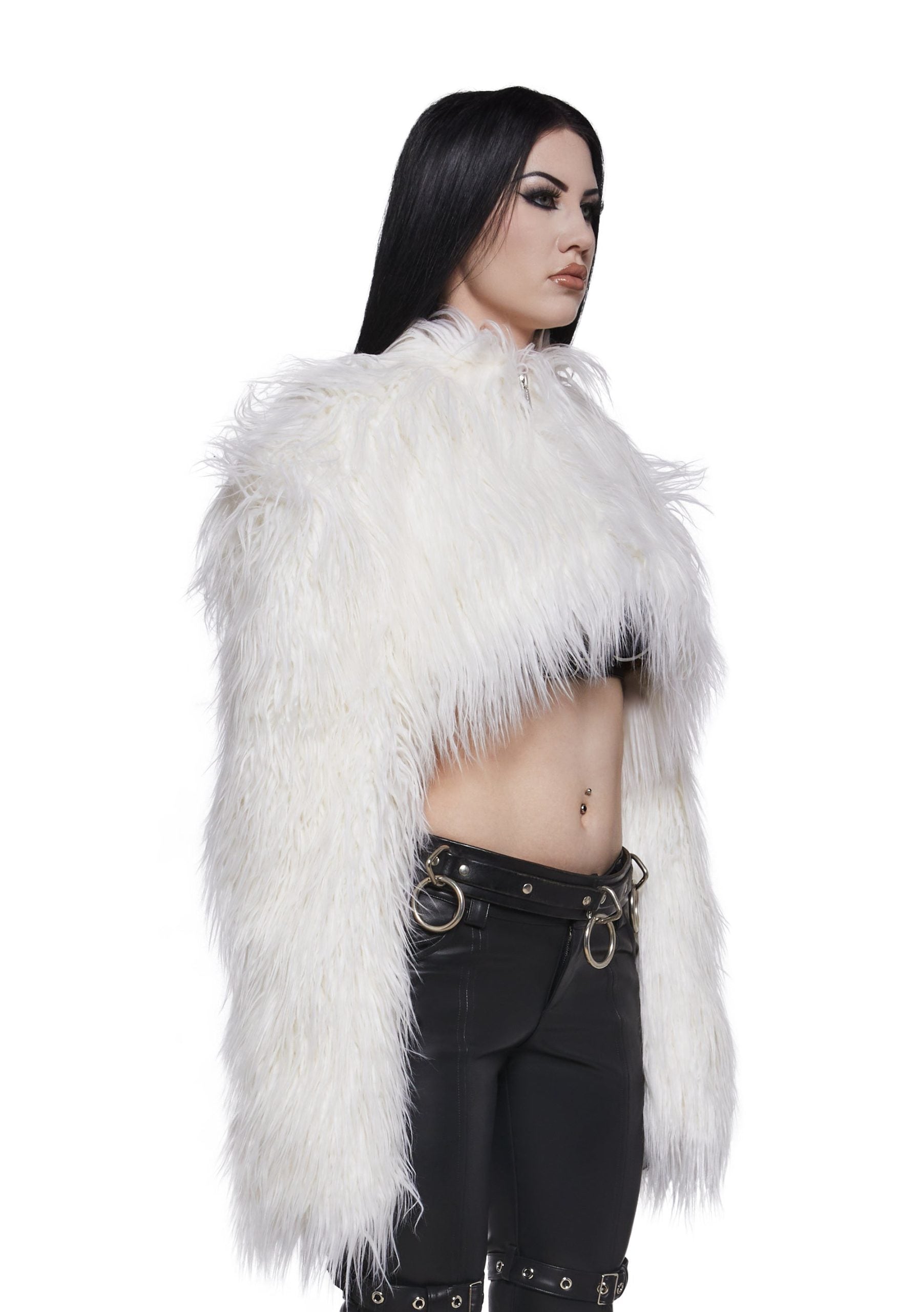 Diva Faux Fur Bolero – White