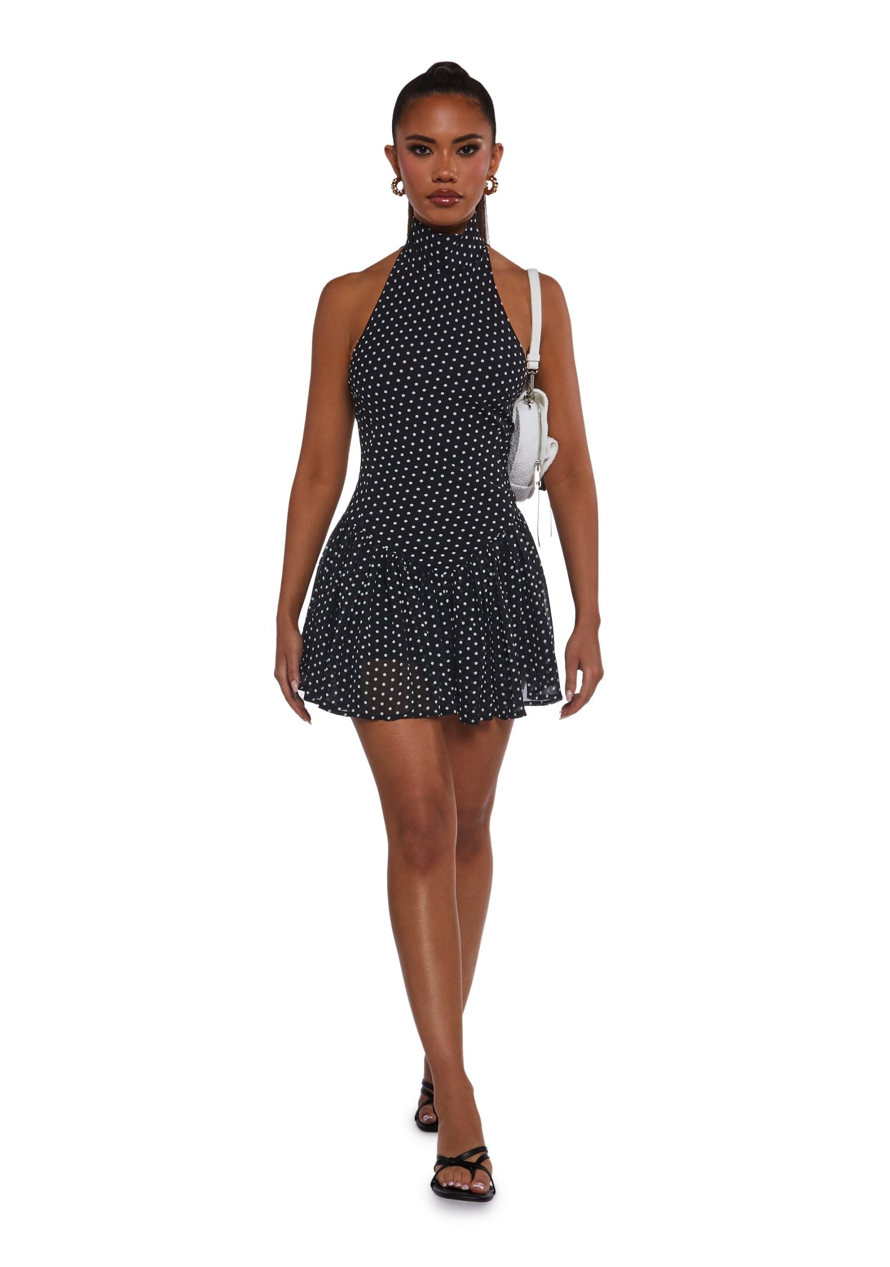 Main Character Polka Dot Dress – Black
