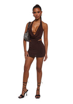 Chart Topper Skirt Set – Brown