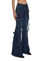 Level Up Cargo Fitted Jeans – Blue