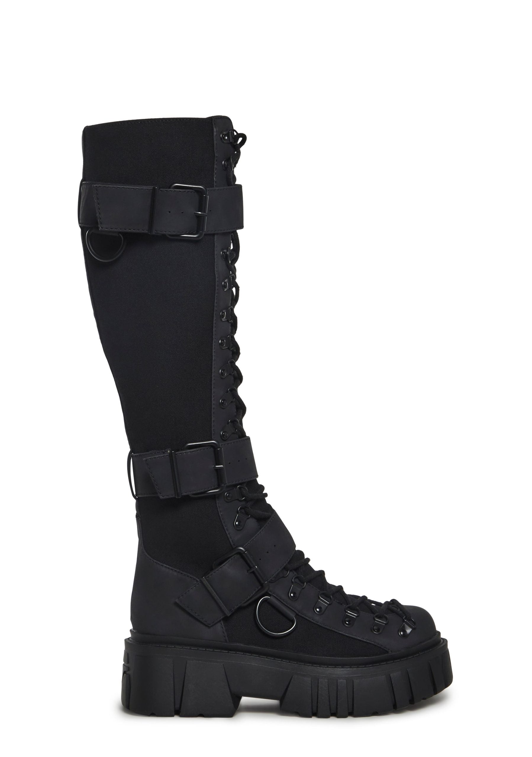 Low Traitor Knee High Boots – Black