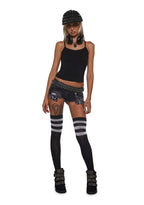Ciska Brass Knuckle Denim Micro Shorts