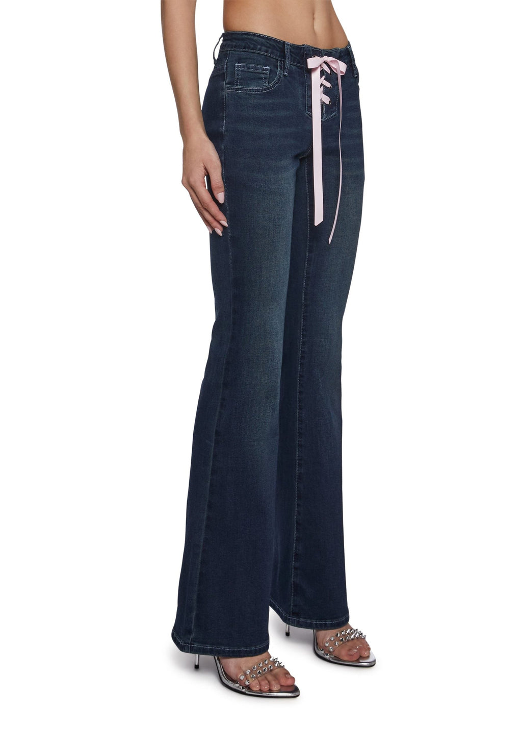Talia Low Rise Jeans – Lace Up