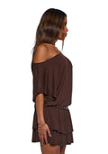 Club Time Off The Shoulder Dress – Brown