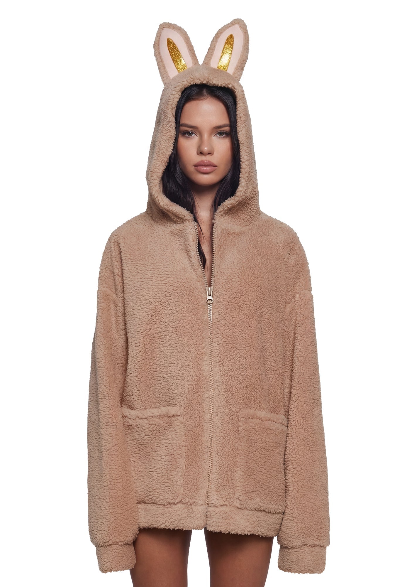 Labubu Sherpa Jacket – Beige