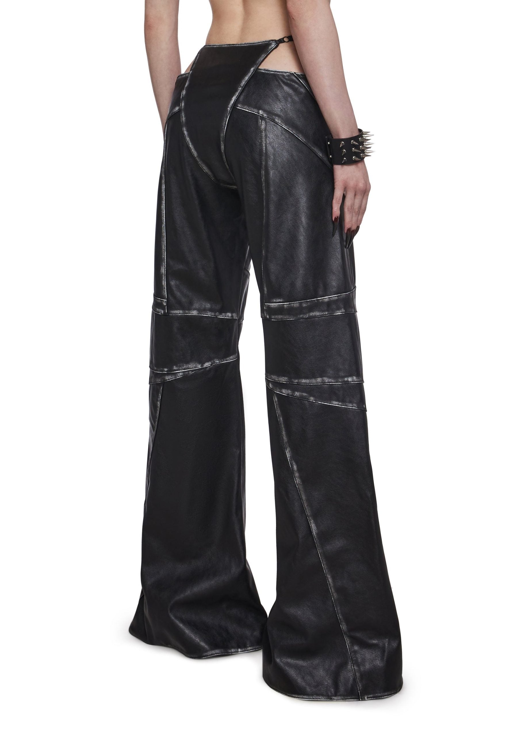 Oversize Thong Pants Black Washed