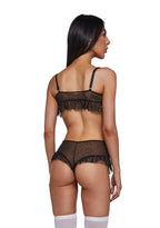 Private Party Foil Dot Mesh Bralette Set