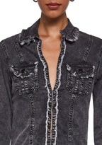 Ferris Wheel Date Denim Top – Black