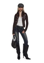 Tara Vegan Leather Knit Sweater
