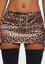 Secret Sigh Leopard Satin Skort