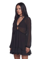 Sunset Chaser Babydoll Dress – Black