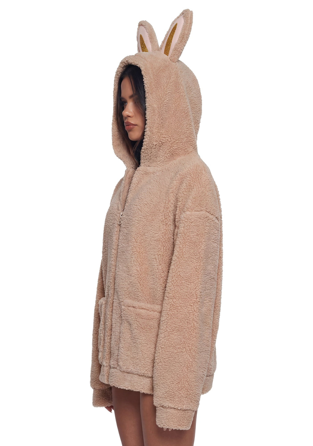 Labubu Sherpa Jacket – Beige