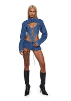 XTC Denim Choker Jacket – Blue