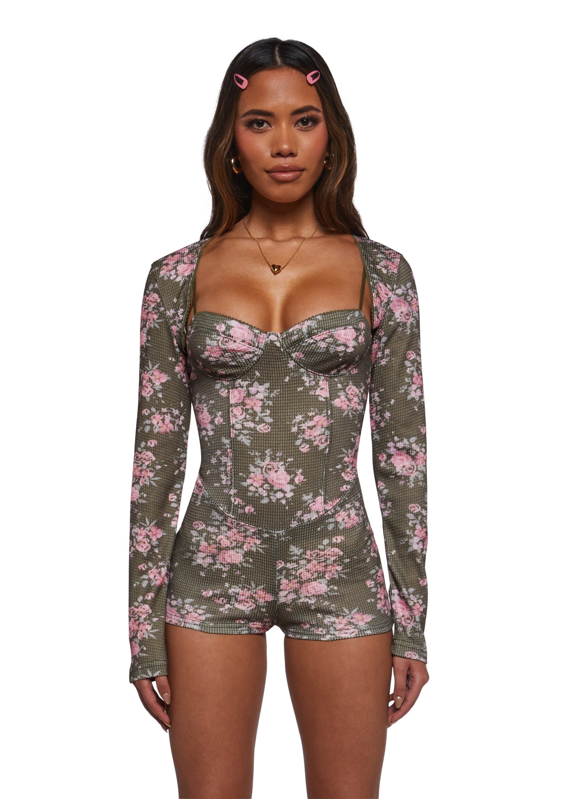 Beautiful Bloom Romper And Shrug Set