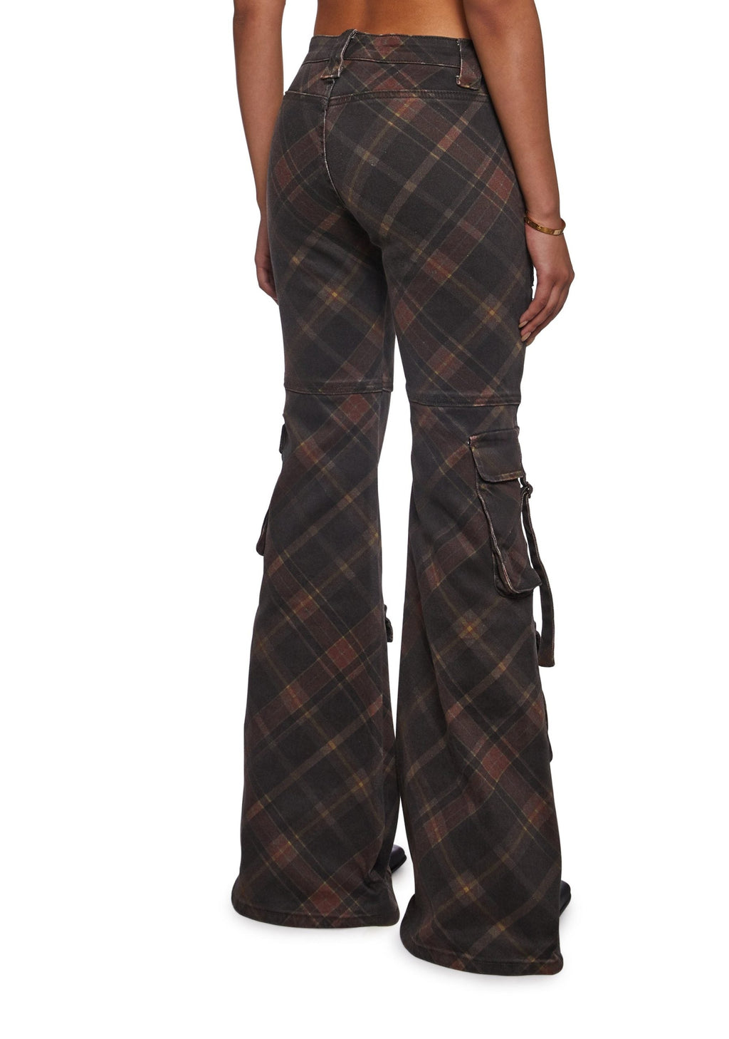 Aurora Cargo Jeans – Dark Plaid