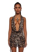 Midnight Spots Halter Dress