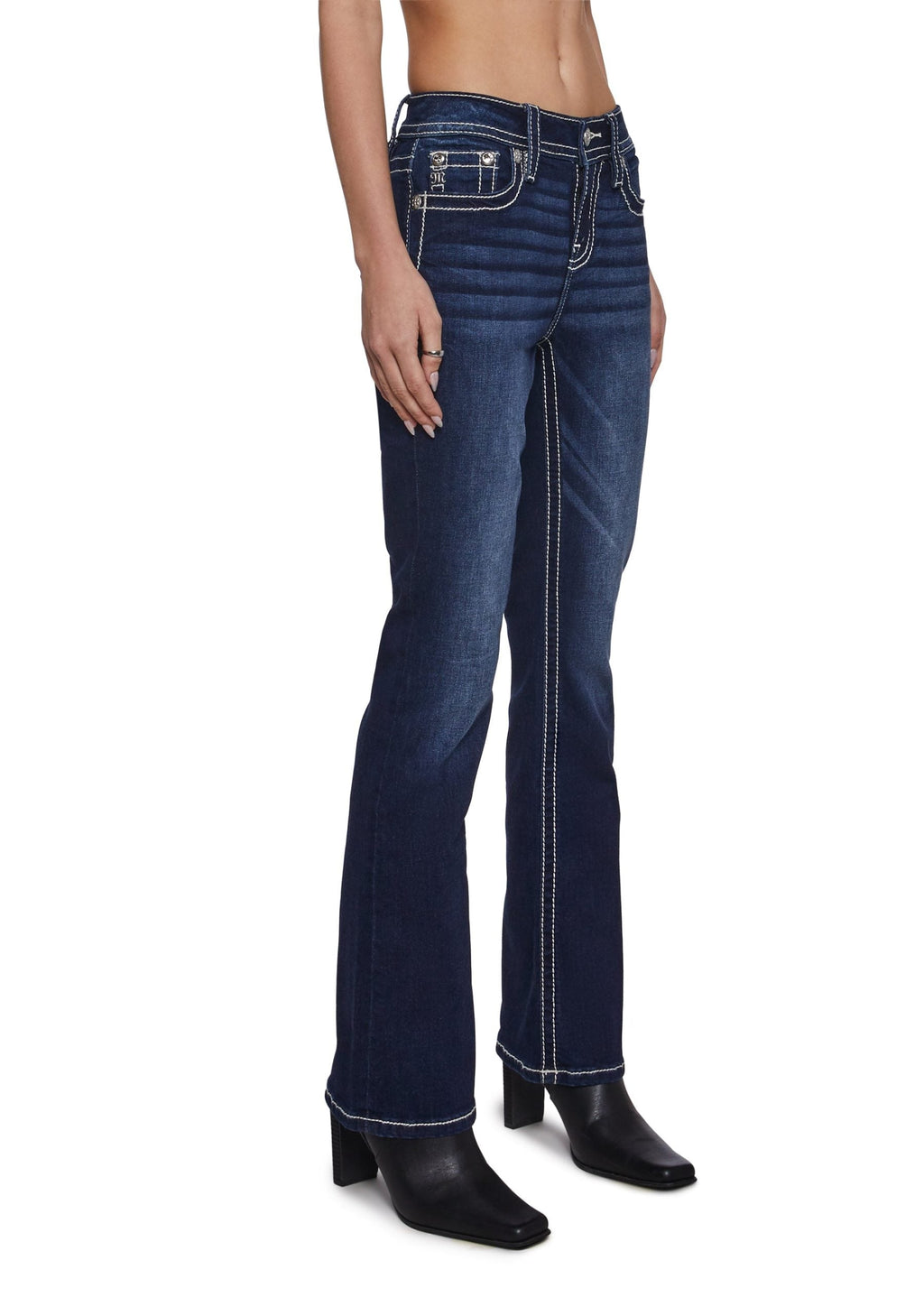30″ Mid Rise Boot Cut Jeans