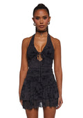 New Reign Halter Dress – Black