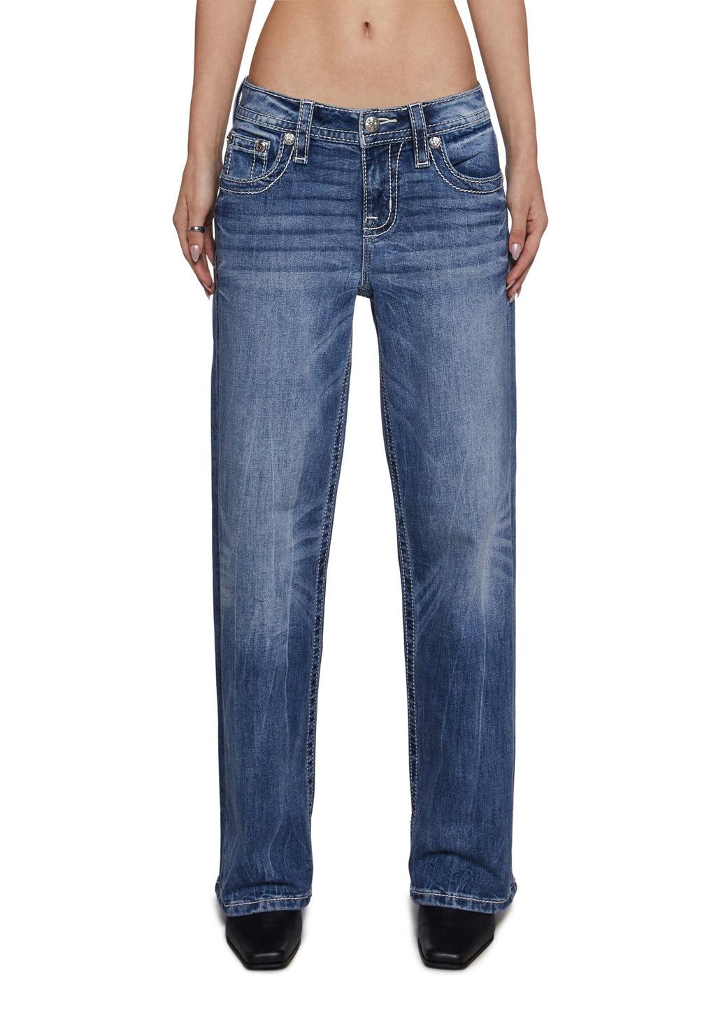 30″ Mid Rise Slim Wide Jeans