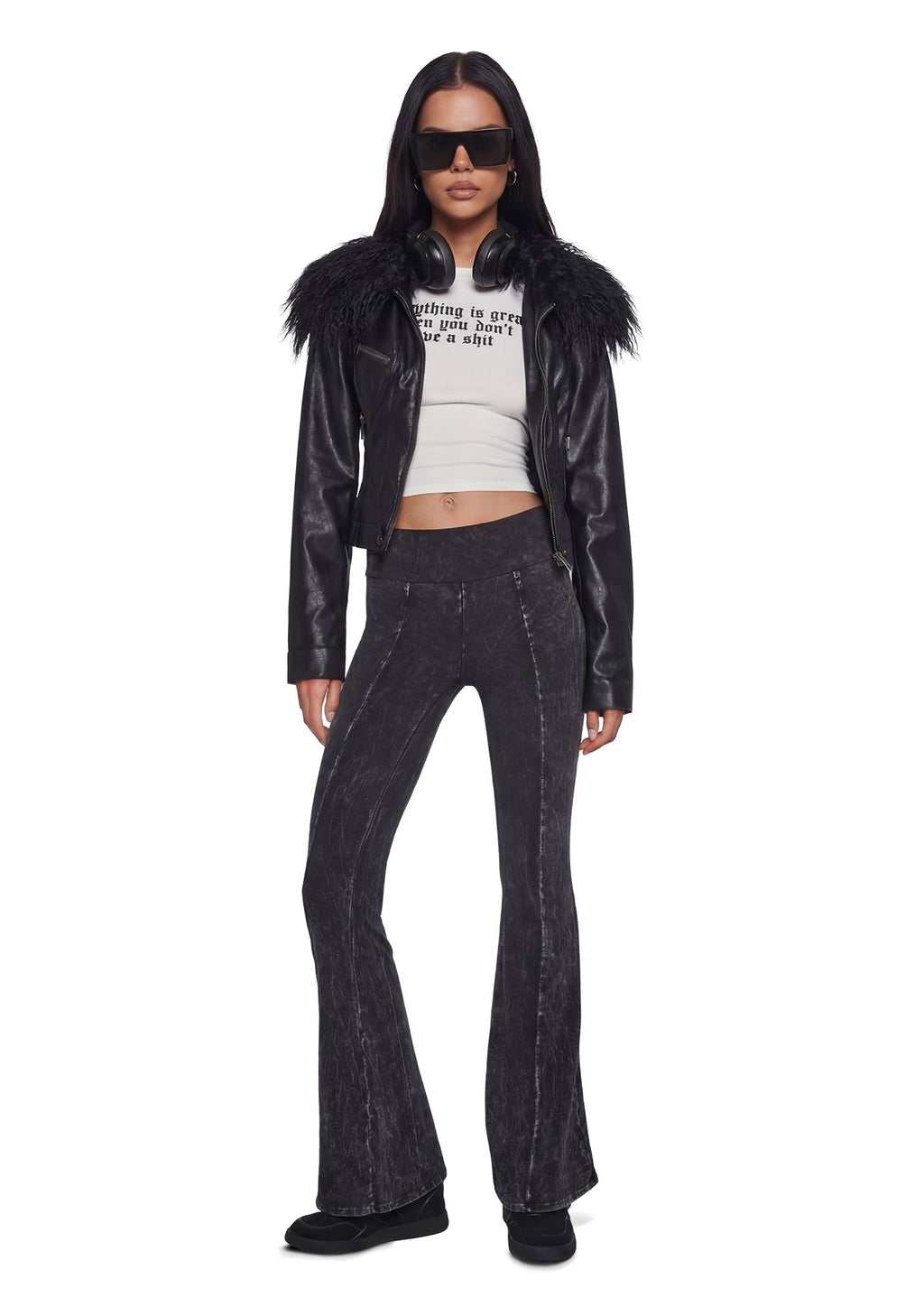 Synth Ideology Flared Pants – Black