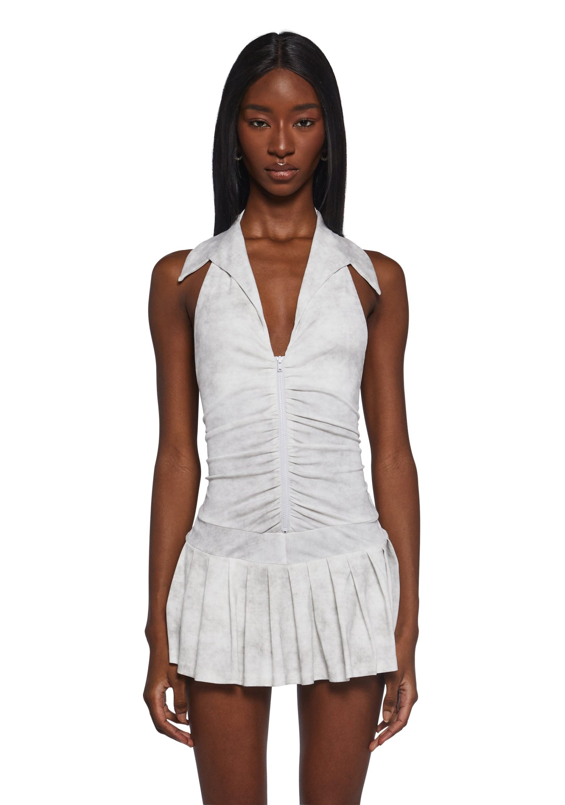 Carefree Days Collar Halter Dress