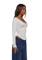 Text Me Long Sleeve Top – Ivory