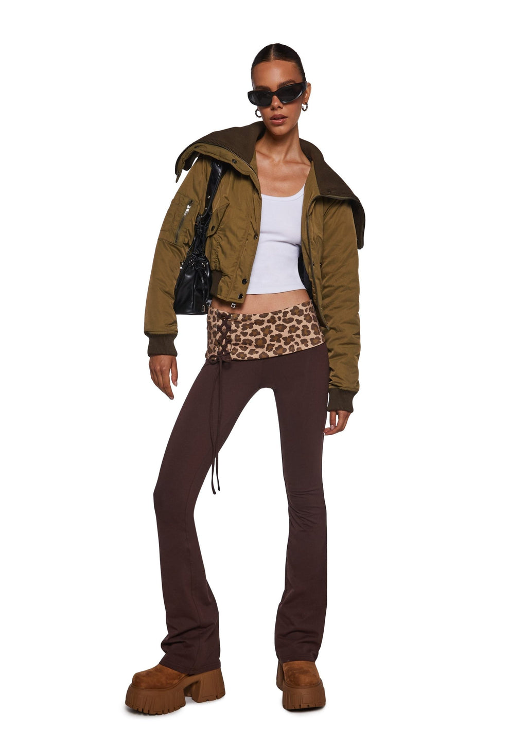 Hot Crush Knit Pants – Brown