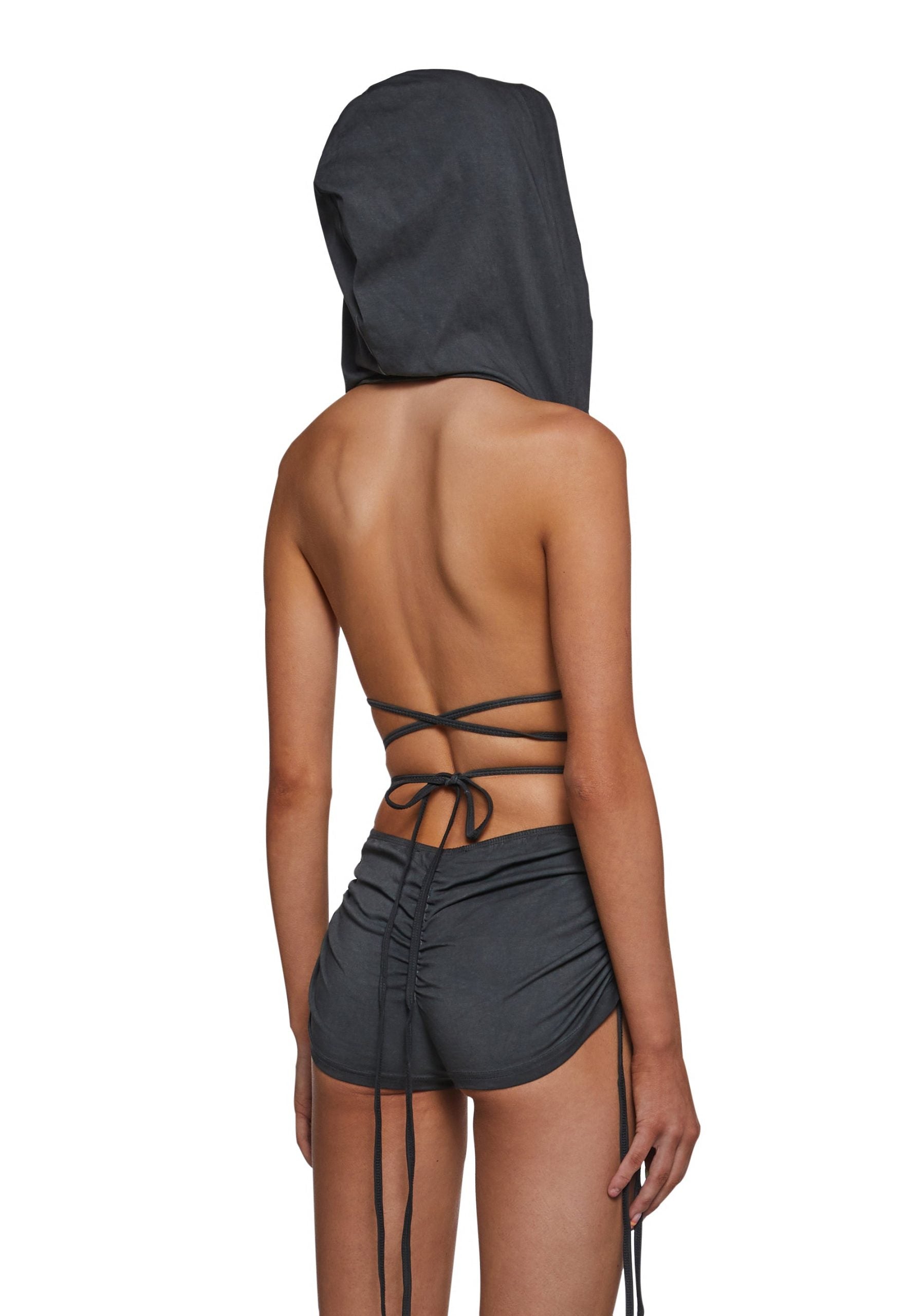Downbeat Hooded Romper – Black