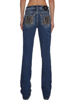 34″ Mid Rise Washed Boot Cut Jeans