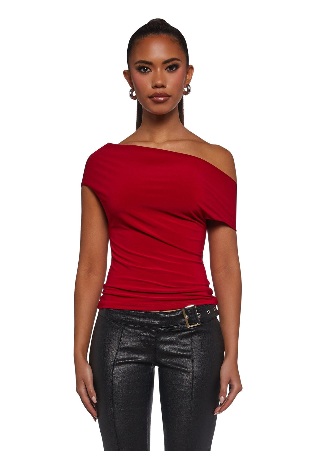 Mega Star Off The Shoulder Top – Red