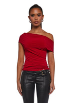 Mega Star Off The Shoulder Top – Red