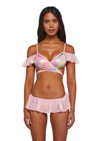 Metallic Coated Fishnet Bikini Set – Pink