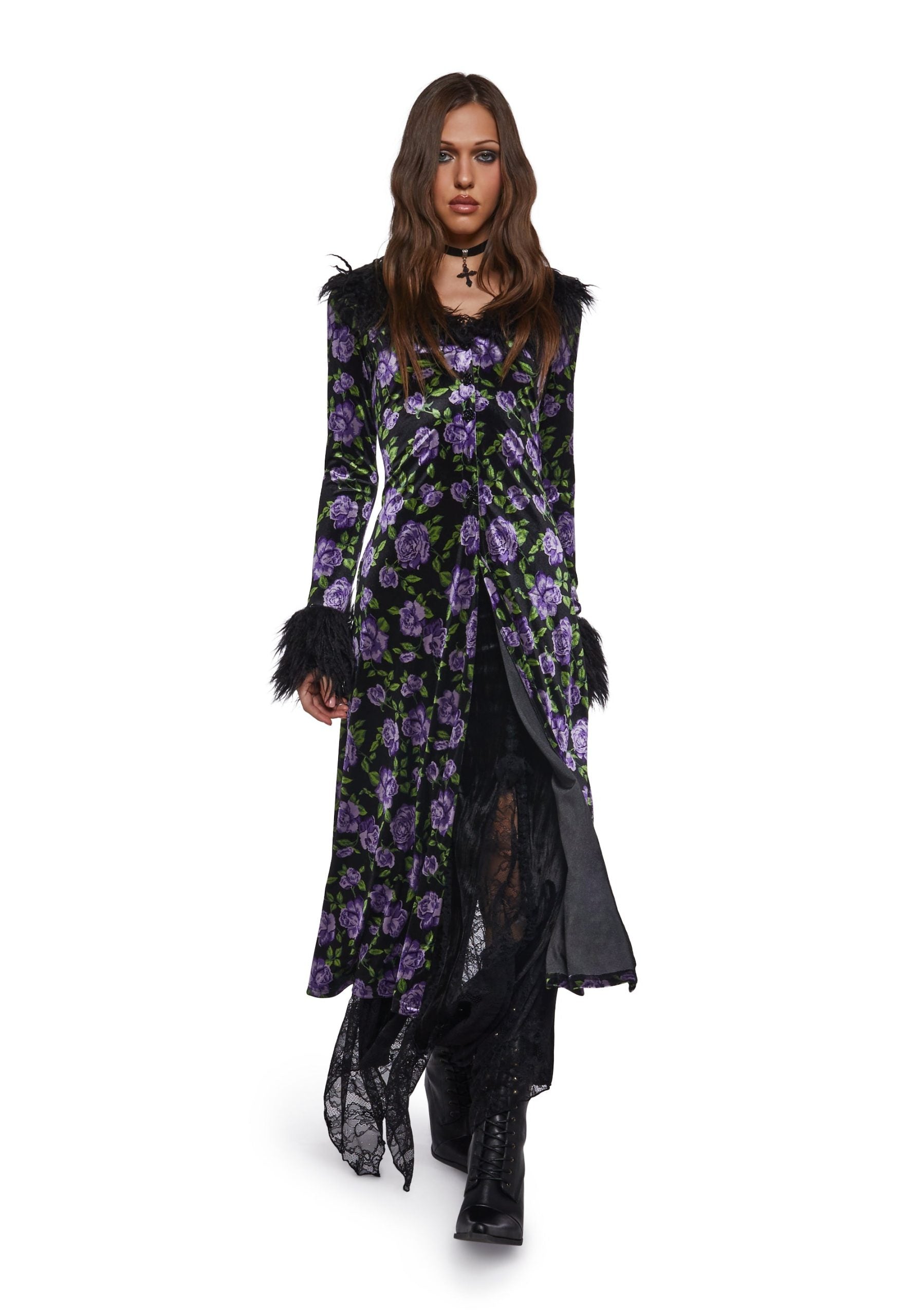 Floral Velvet Duster