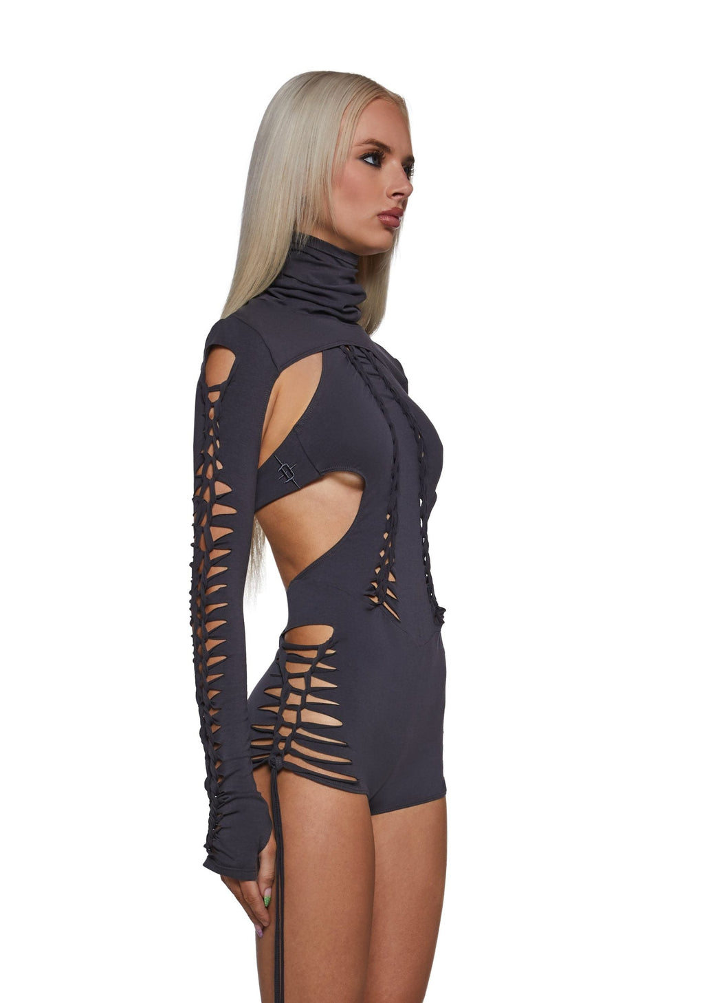 Outro Shredded Romper With Shrug