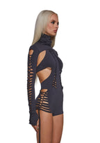 Outro Shredded Romper With Shrug
