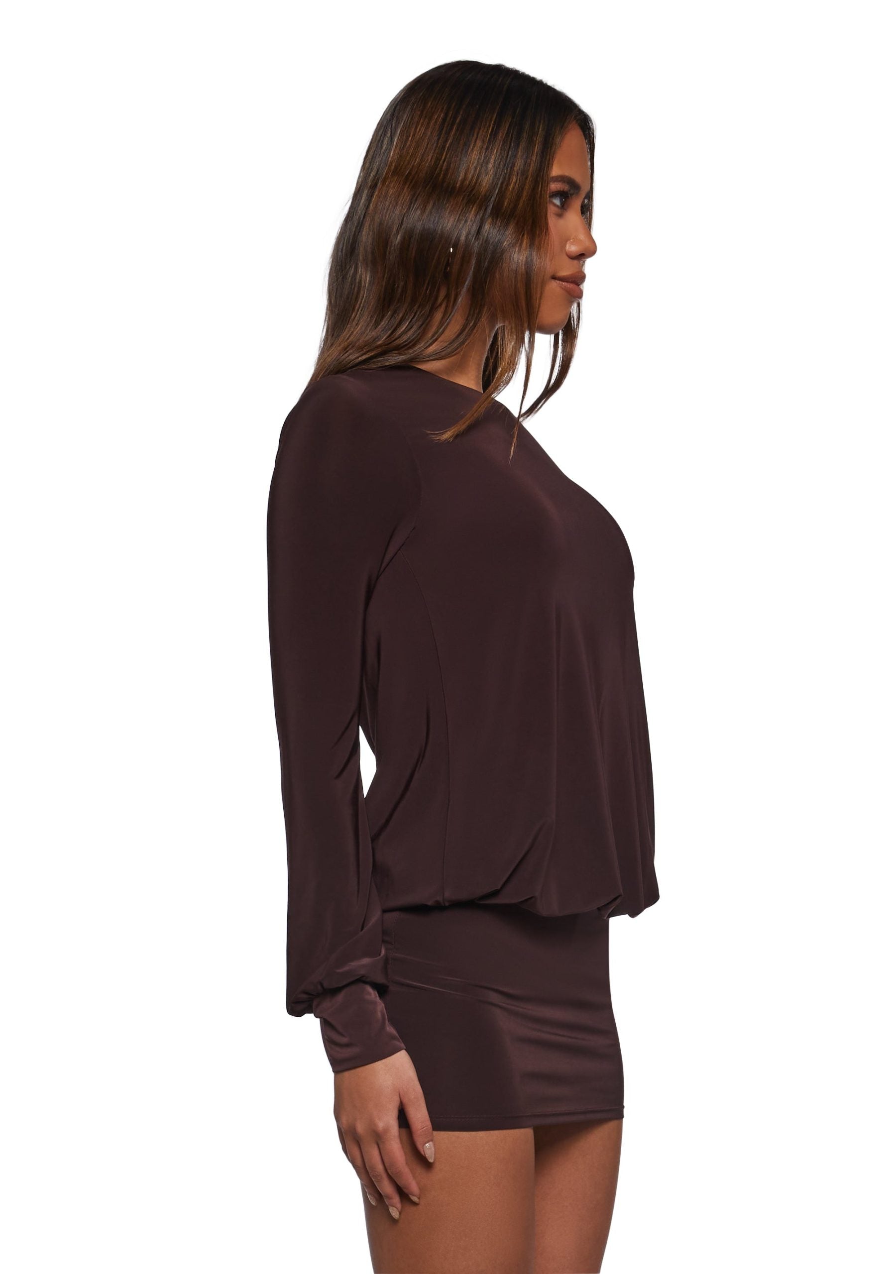 Class Clique Long Sleeve Dress – Brown