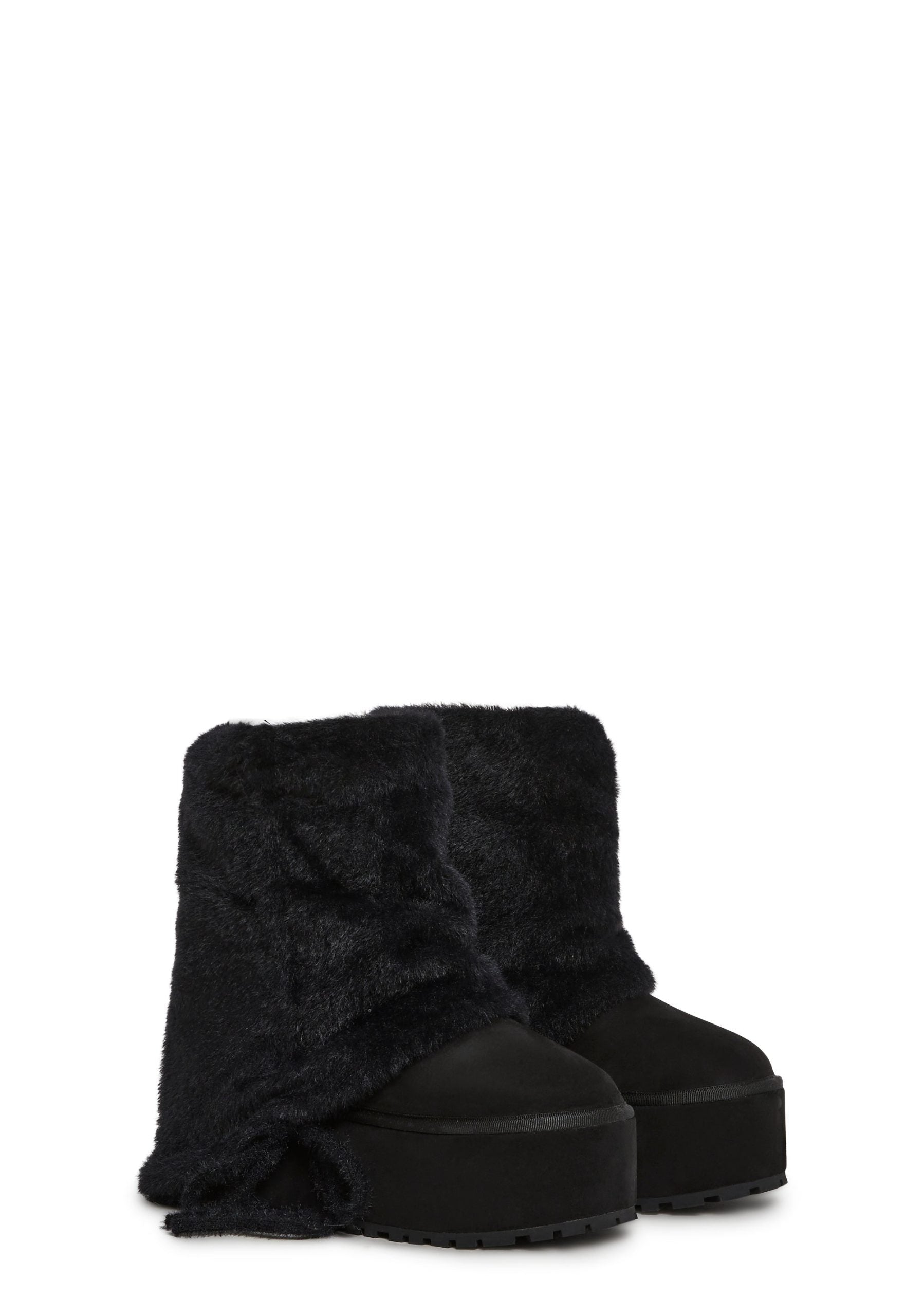Snuggle Sesh Platform Booties – Black