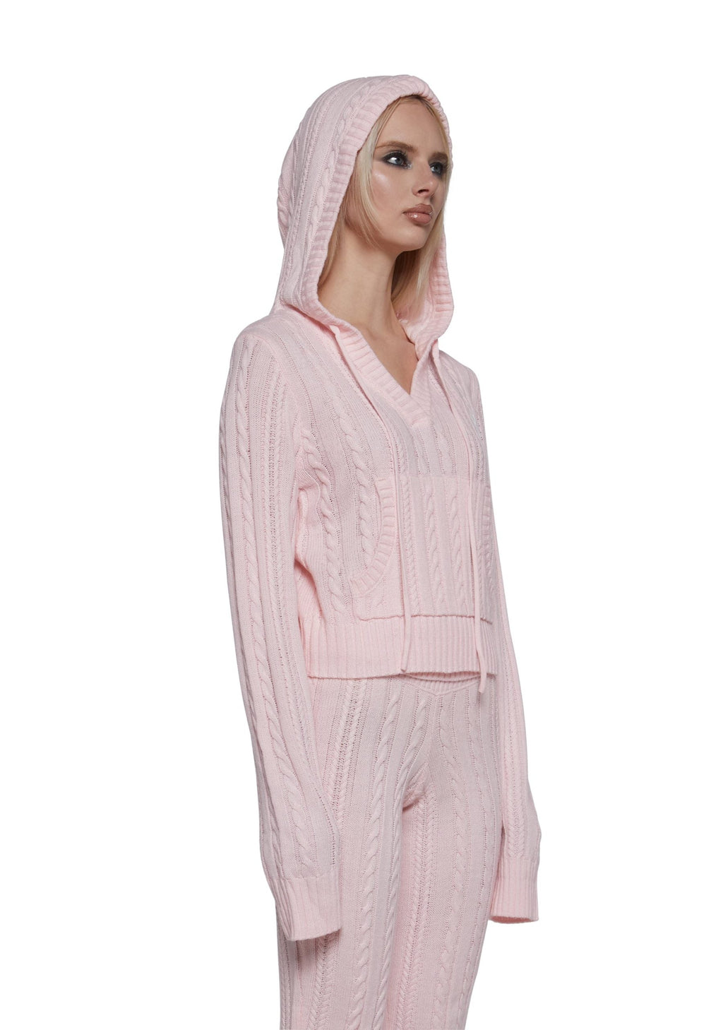 Cable Knit Pullover Hoodie