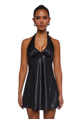 House Party Halter Dress – Black
