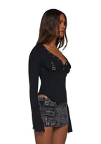 Brianna Long Sleeve Top – Black