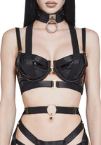 Sexy Fantasy Strappy Vinyl Lingerie Set