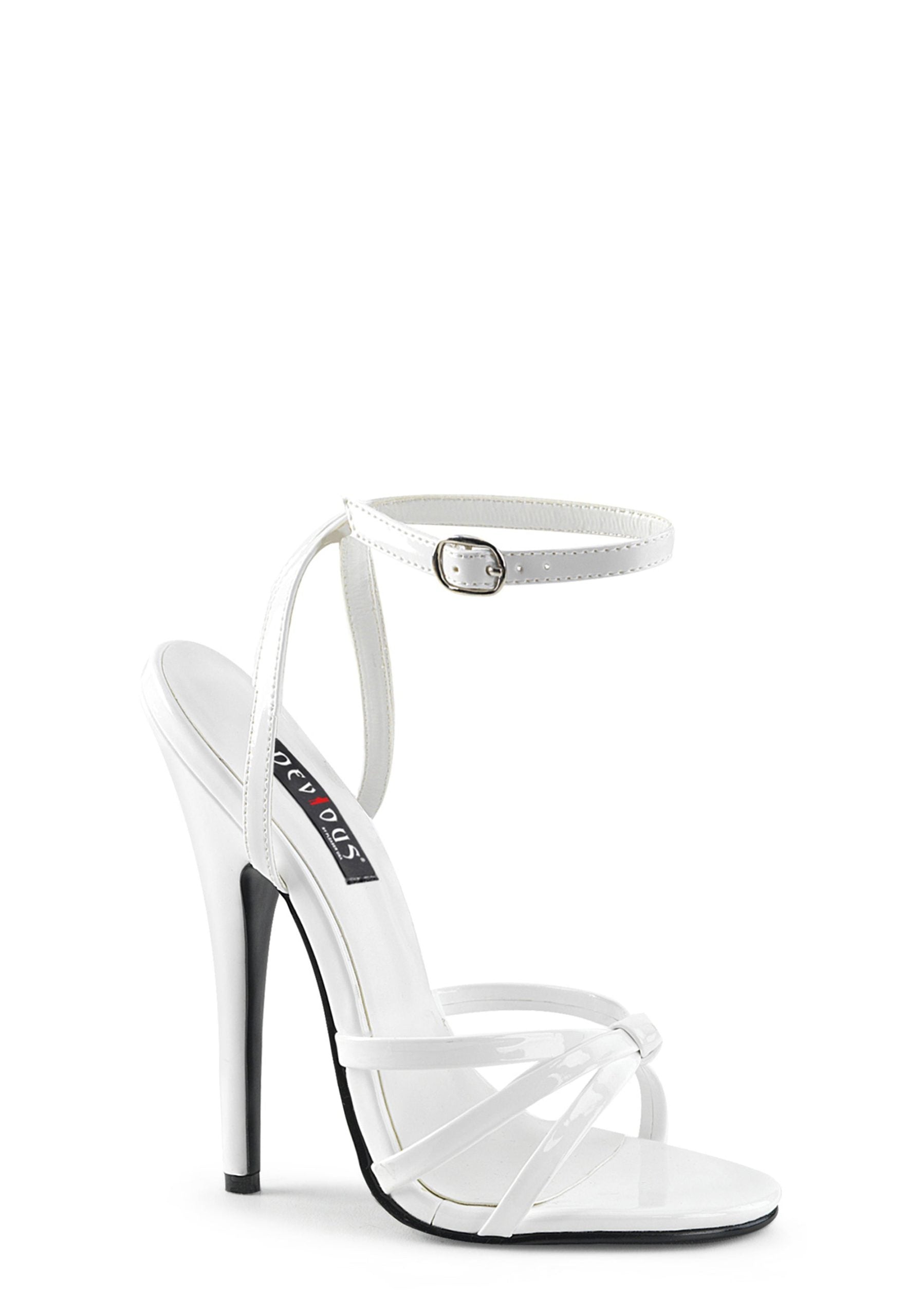 Domina-108 Strappy Ankle Wrap Sandals-White