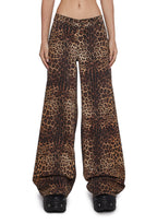 Sinful Attitude Wide Leg Jeans – Leopard
