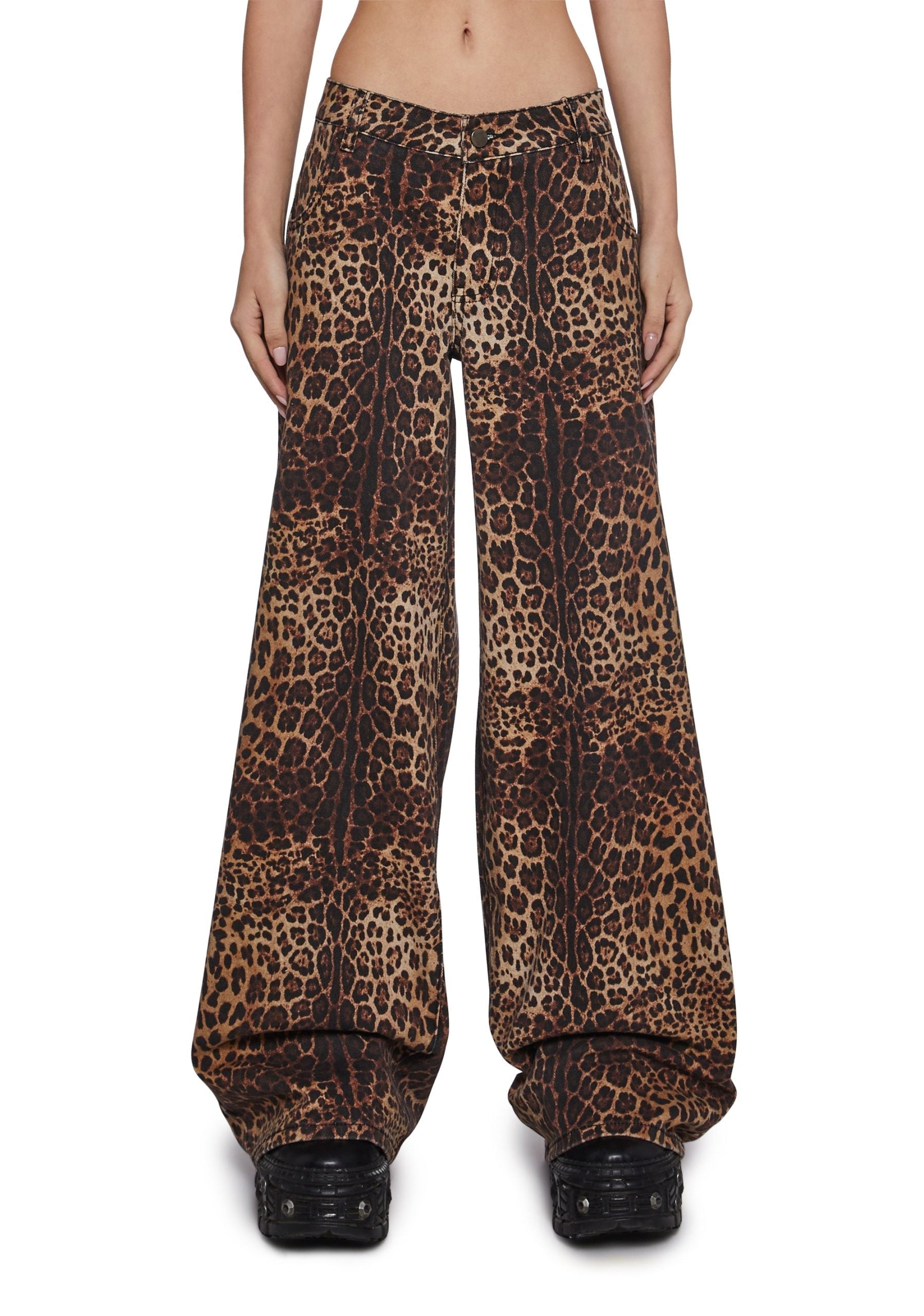 Sinful Attitude Wide Leg Jeans – Leopard