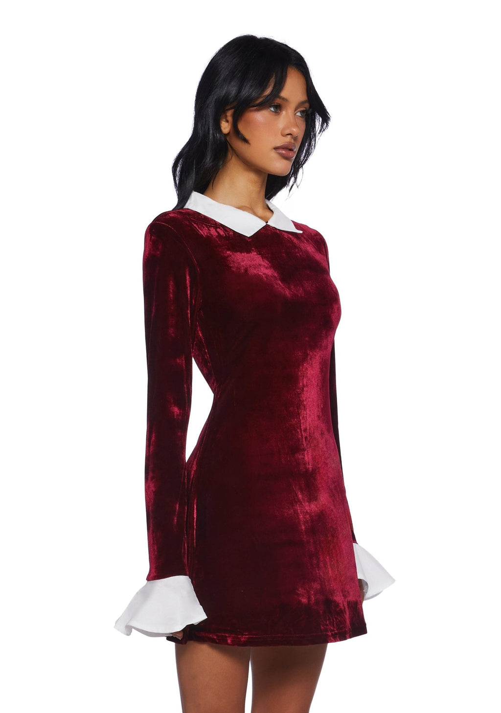 Macchiato Sessions Velvet Dress – Red