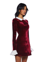 Macchiato Sessions Velvet Dress – Red