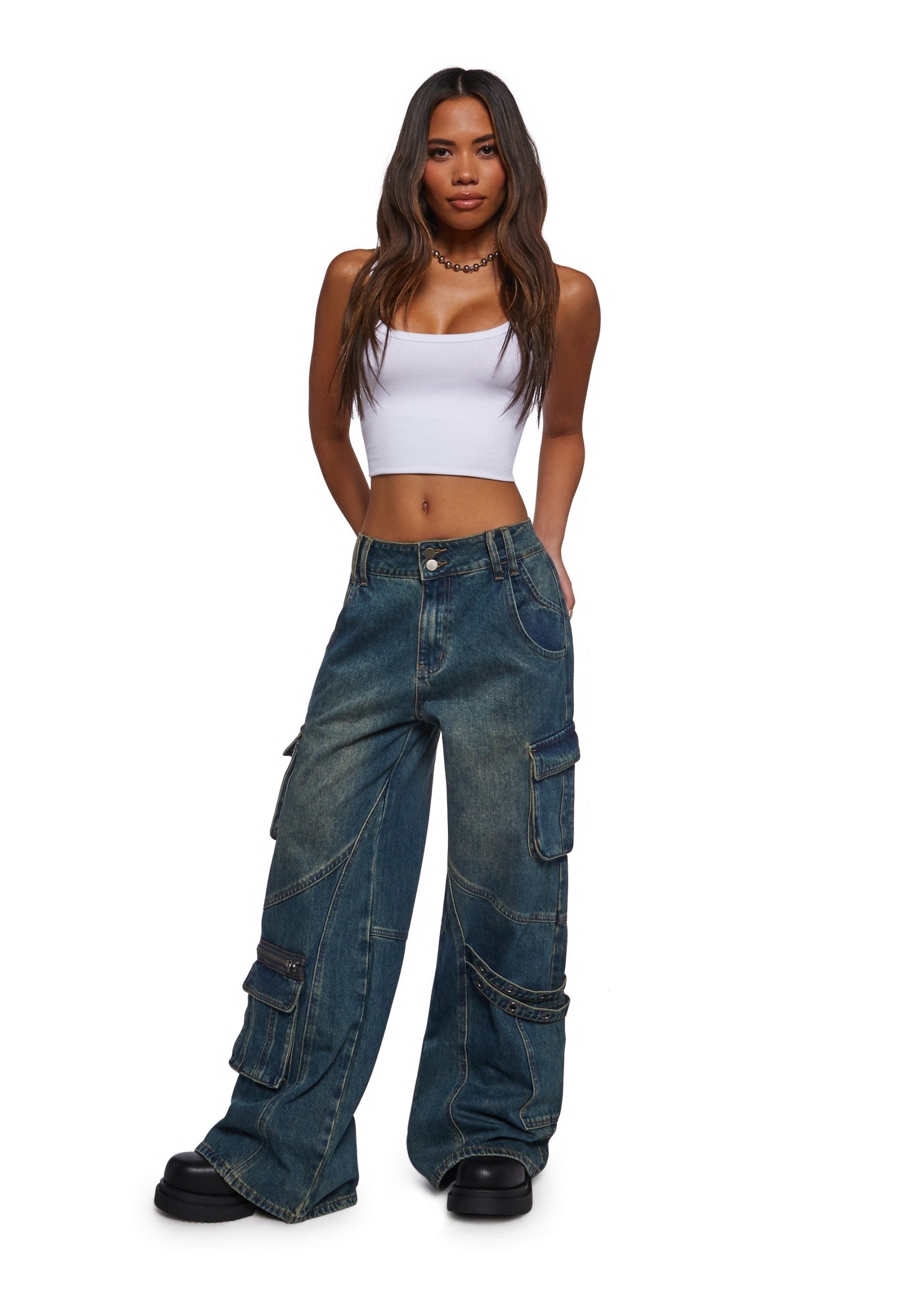 Digital Attraction Cargo Pants – Blue